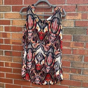 Kenar Red and Black Patterned Tank Top